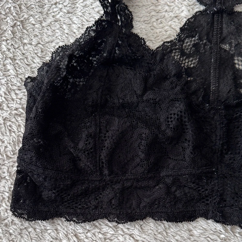 🖤 Express One Eleven Black Lace Racerback Bralette – Women’s Size Large - Picture 4 of 8